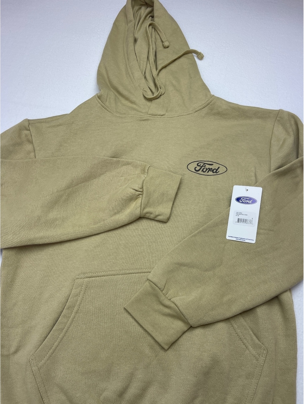 Ford Tan Hoodie Sweatshirt Size Small